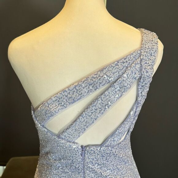 Women’s Lavender Sequined One Shoulder Short Prom Party Homecoming Dress Size 2 - Picture 6 of 13